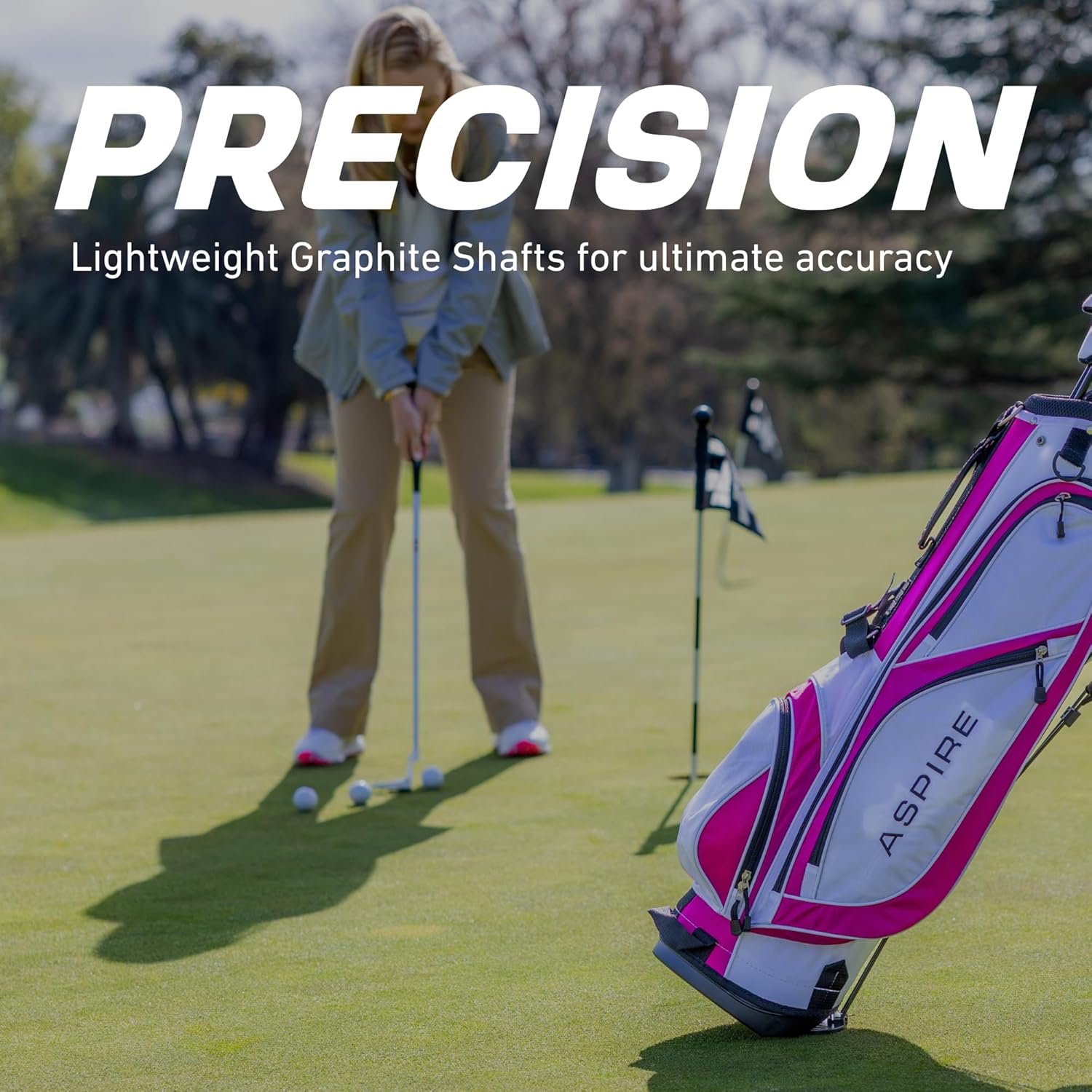 Aspire X1 Womens Golf Clubs Full Set – Driver, Fairway, Hybrid, 6-PW Irons, Putter, Stand Bag Headcovers - Graphite Shafts - Right Handed Aspire X1 Womens Golf Clubs Full Set – Driver, Fairway, Hybrid, 6-PW Irons, Putter, Stand Bag Headcovers - Graphite Shafts - Right Handed
