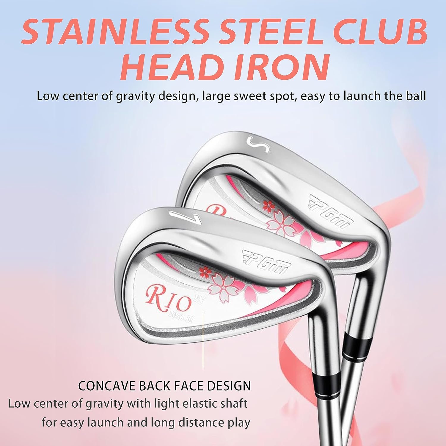 PGM Womens 4-Piece Golf Club Set, Right Handed Golf Clubs with Golf Bag, Titanium Driver, Irons  Putter, Lightweight Graphite Shafts, Beginner Ladies Golf Starter Set