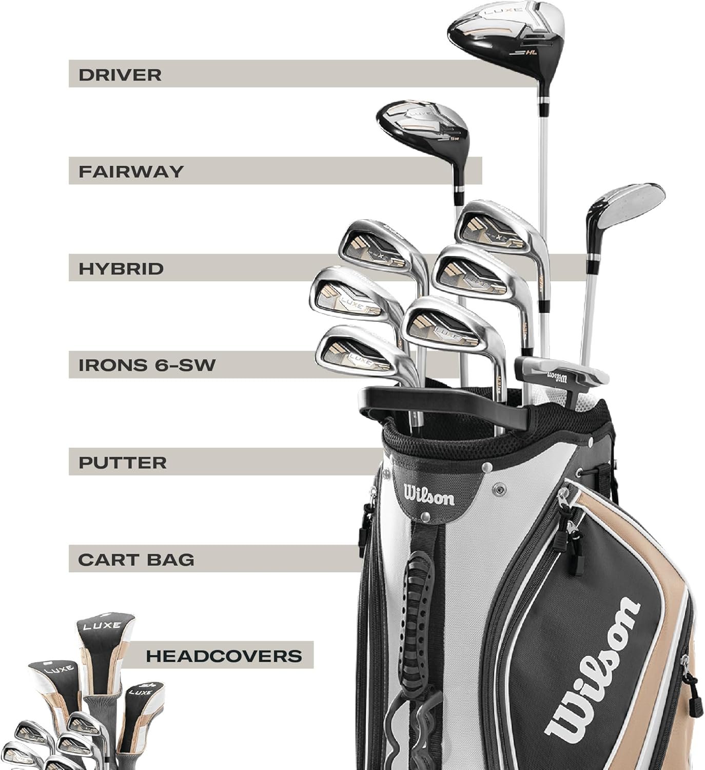 Wilson Womens Complete Golf Club Cart Bag Package Sets - Ultra, Ultra Plus, Luxe