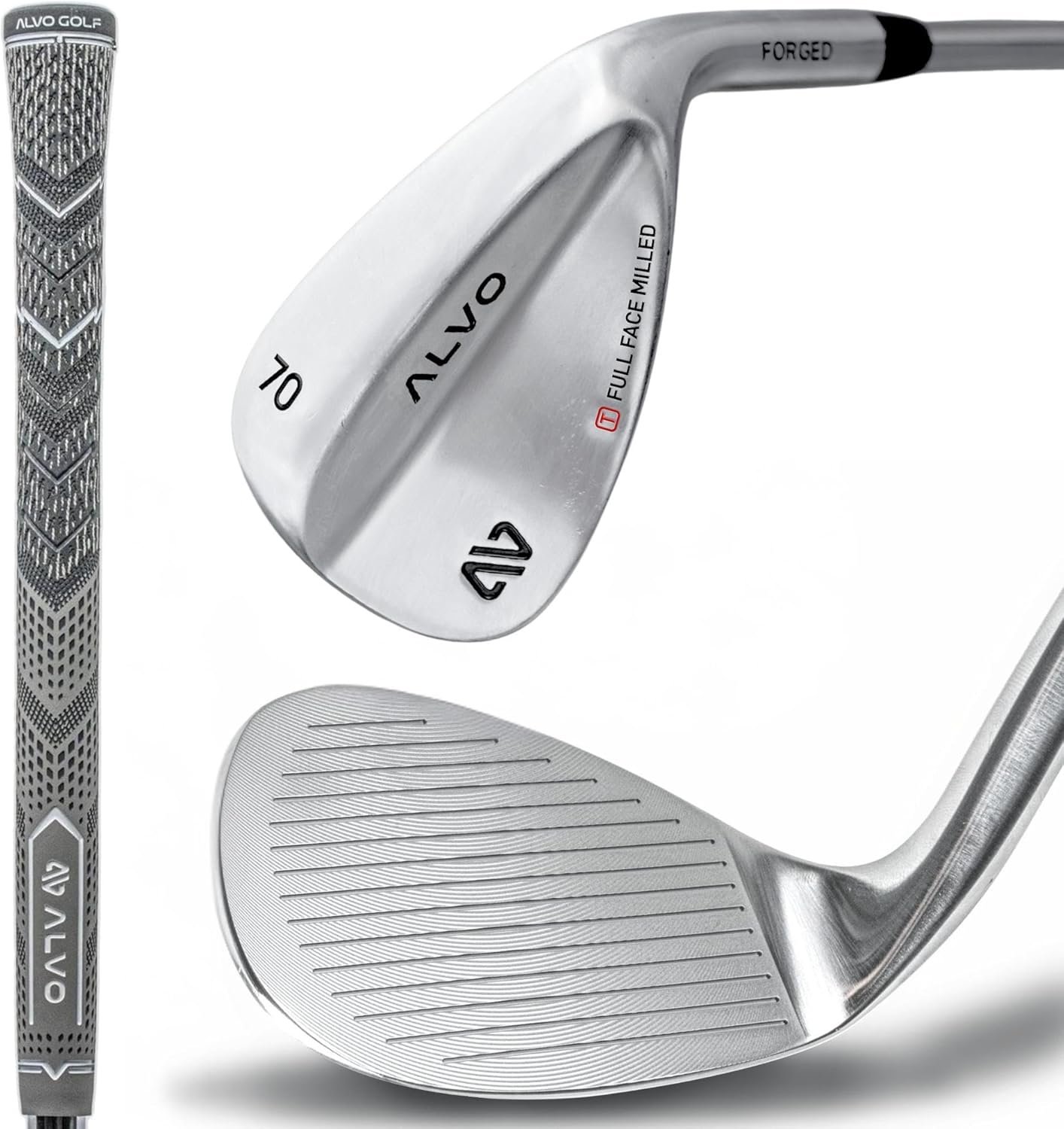 ALVO GOLF - Premium Full Face Golf Wedges, Golf Wedge Set and Singles, Wedges/56/60/70 Degree,Lob,Gap,Sand Golf Club for Men, Premium Grip, Right Hand, max Spin